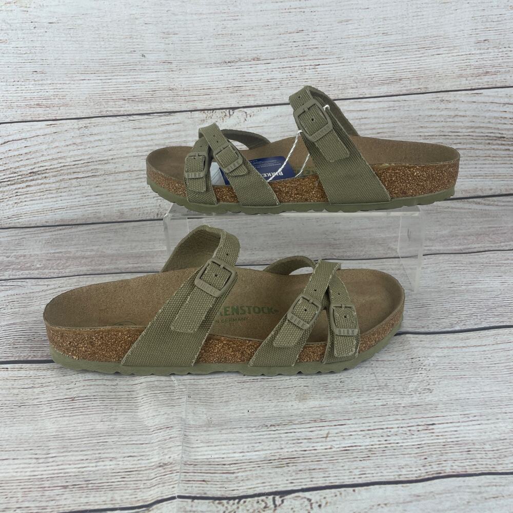 Birkenstock Franca Womens EU 40 US 9 Regular Vegan Textile Canvas Sandals Khaki